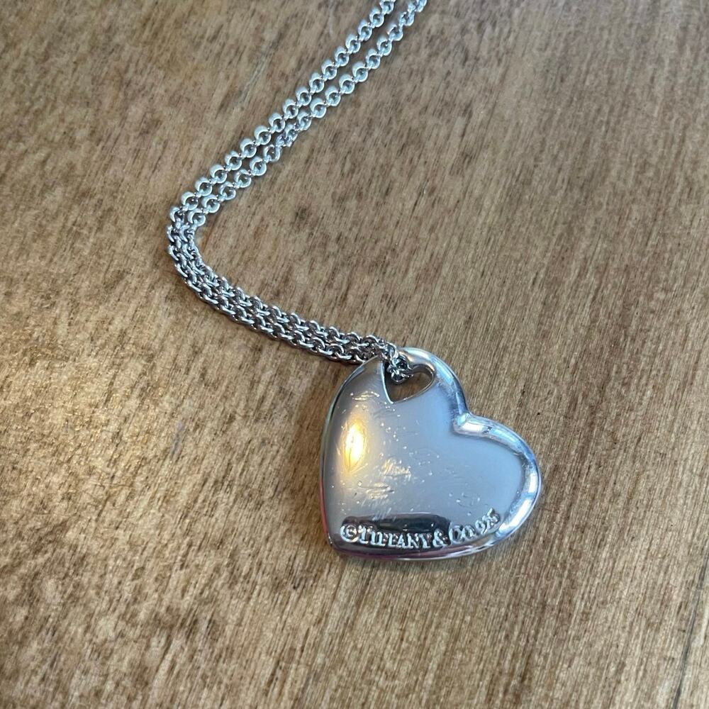 Tiffany & Co. 925 Elsa Peretti heart pendant Full Puffy Heart” w/ heart cut-out